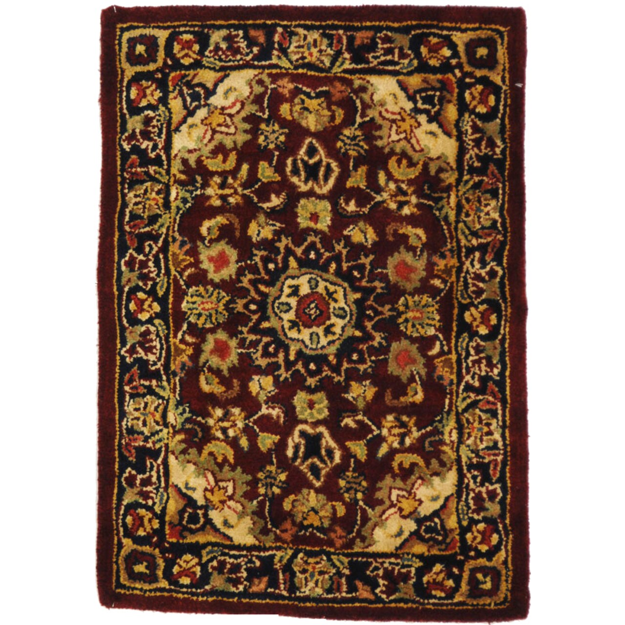 Safavieh Classic Cl362A Handmade Burgundy / Navy Rug Hand Tufted Area Rug Carpet